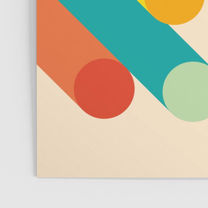 Retro Mid Century Beams | Bauhaus Geometric Pattern Poster Gallery Image 3