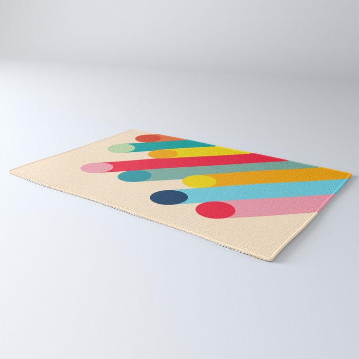 Retro Mid Century Beams | Bauhaus Geometric Pattern Rug Gallery Image 3