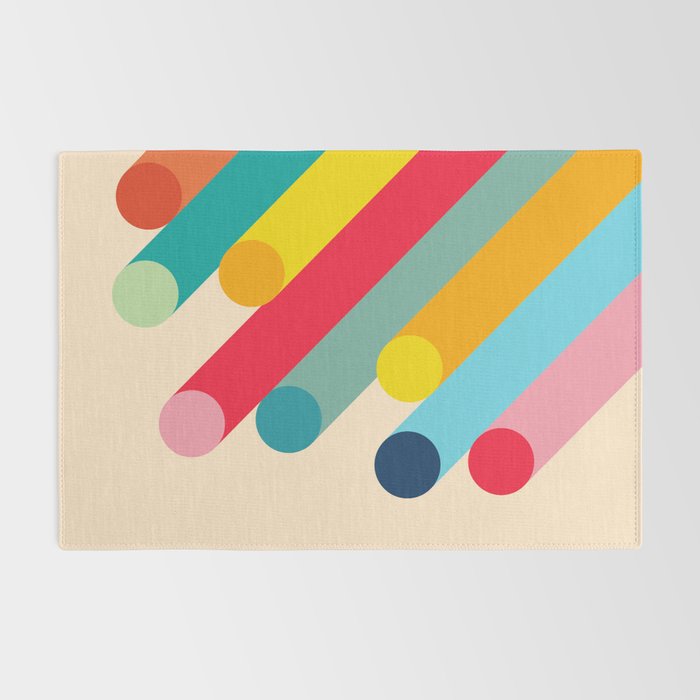 Retro Mid Century Beams | Bauhaus Geometric Pattern Rug Gallery Image 2