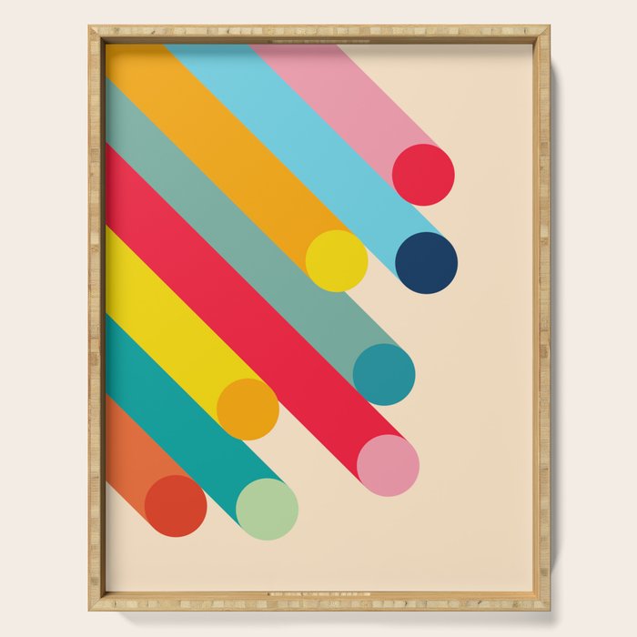Retro Mid Century Beams | Bauhaus Geometric Pattern Serving Tray Gallery Image 1