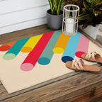 Retro Mid Century Beams | Bauhaus Geometric Pattern Outdoor Rug Gallery Image 2