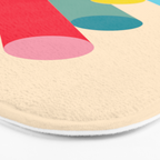 Retro Mid Century Beams | Bauhaus Geometric Pattern Bath Mat Gallery Image 3