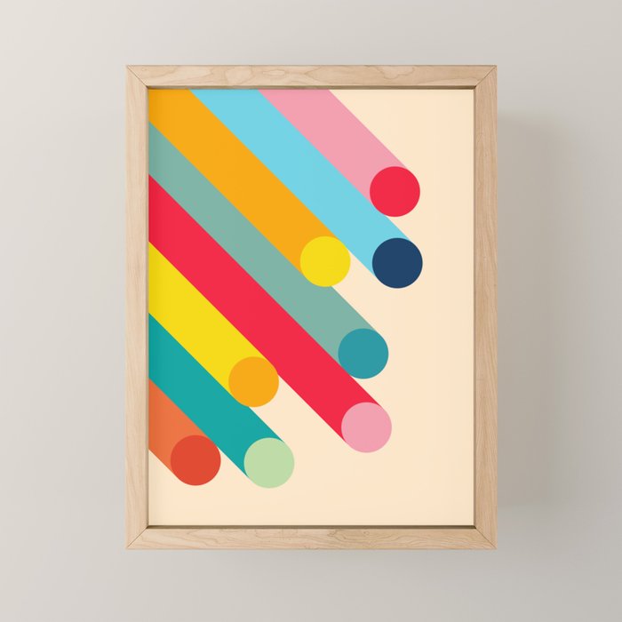Retro Mid Century Beams | Bauhaus Geometric Pattern Mini Art Print Gallery Image 1