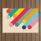 Retro Mid Century Beams | Bauhaus Geometric Pattern Outdoor Rug Gallery Image 1