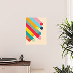 Retro Mid Century Beams | Bauhaus Geometric Pattern Poster Gallery Image 2