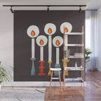Festive Retro Candles Wall Mural Gallery Image 1