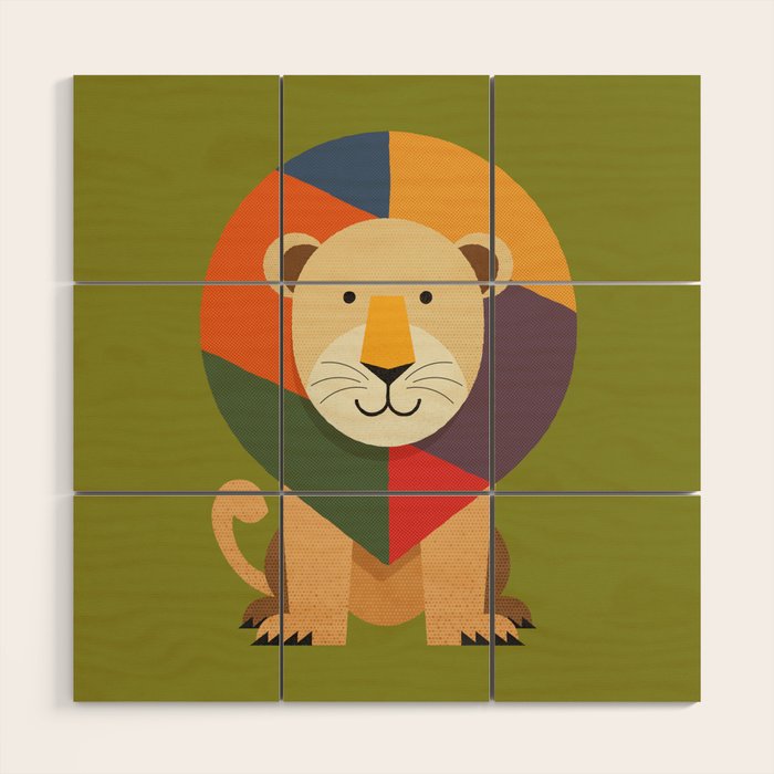 Lion Wood Wall Art Gallery Image 1