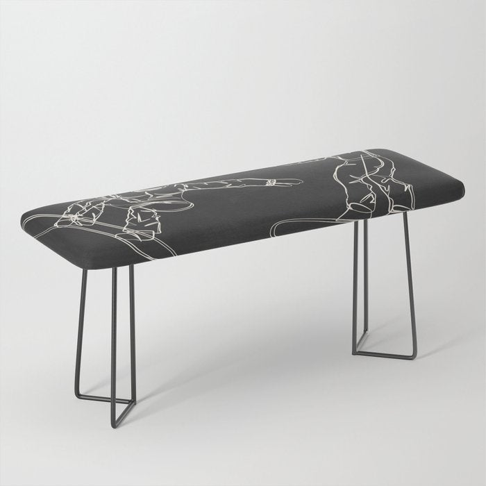 Minimal Snowboarders Line Art 1 Bench Gallery Image 1
