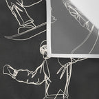 Minimal Snowboarders Line Art 1 Wall Tapestry Gallery Image 3