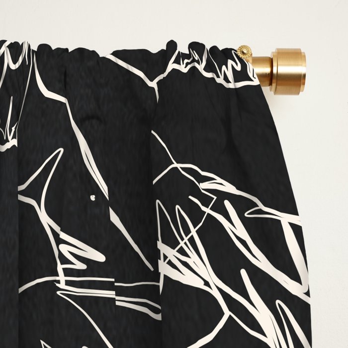 Minimal Snowboarders Line Art 1 Window Curtain Gallery Image 2
