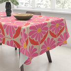 Flower Power - Pink and Red  Tablecloth Gallery Image 3