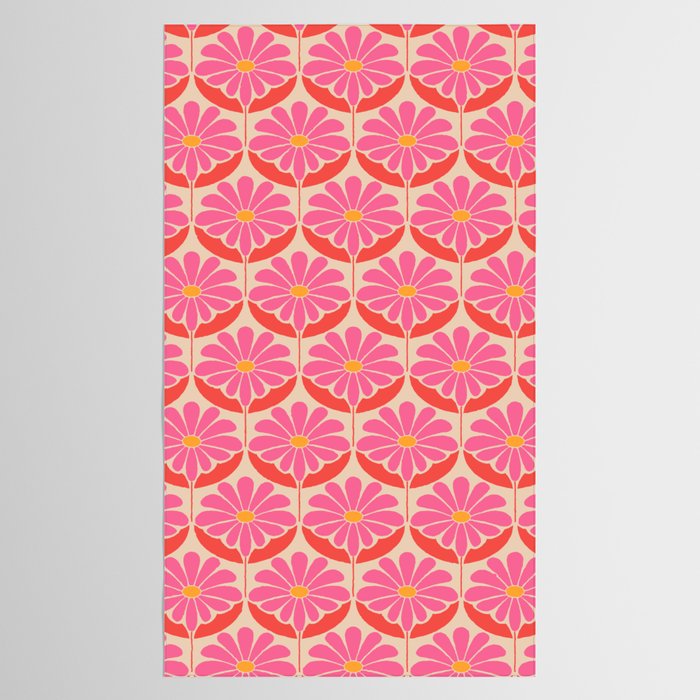 Flower Power - Pink and Red  Tablecloth Gallery Image 2