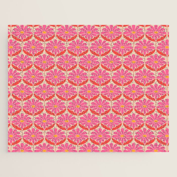 Flower Power - Pink and Red  Jigsaw Puzzle Gallery Image 1