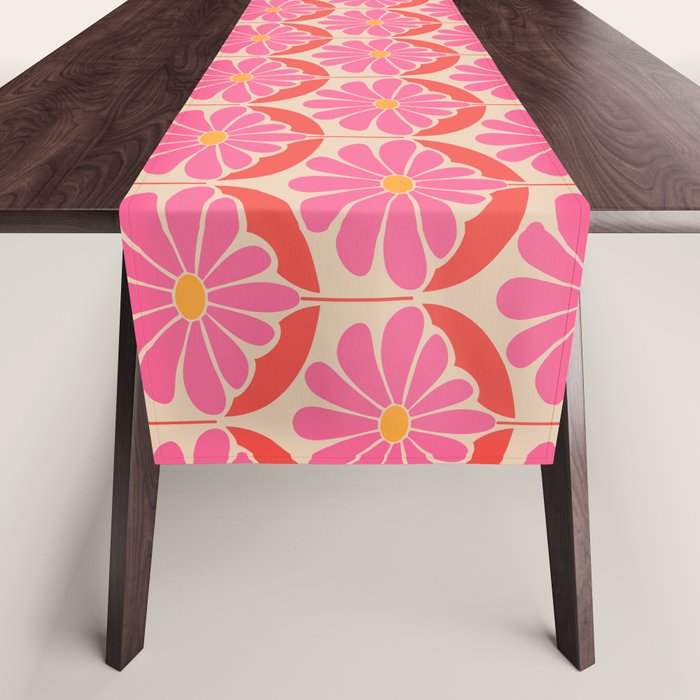 Flower Power - Pink and Red  Table Runner Gallery Image 1