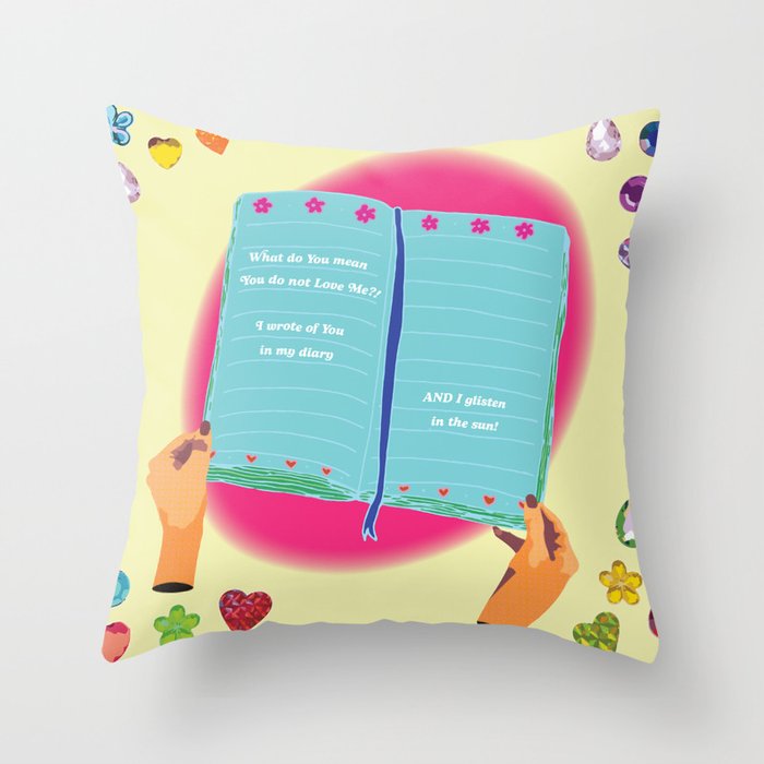 in my diary Throw Pillow Gallery Image 1
