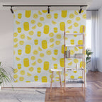 Fresh lemonade fruit drink cartoon pattern Wall Mural Gallery Image 1
