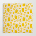 Fresh lemonade fruit drink cartoon pattern Wood Wall Art Gallery Image 1