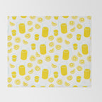 Fresh lemonade fruit drink cartoon pattern Throw Blanket Gallery Image 2