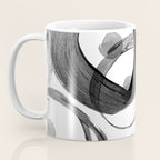 Modern abstract black white hand painted brushstrokes Coffee Mug Gallery Image 3