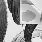 Modern abstract black white hand painted brushstrokes Wall Tapestry Gallery Image 3