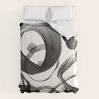 Modern abstract black white hand painted brushstrokes Comforter Gallery Image 6