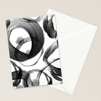 Modern abstract black white hand painted brushstrokes Stationery Card Gallery Image 2