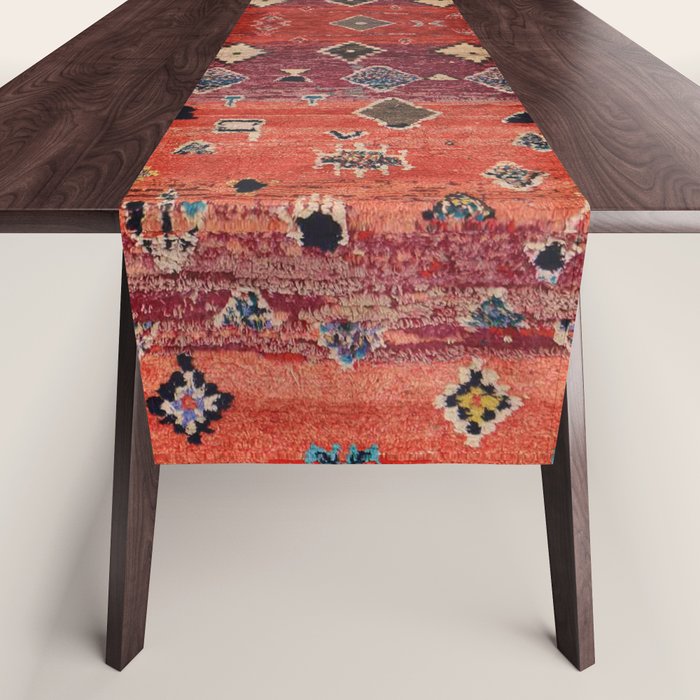 Traditional Oriental Moroccan Rug Design Table Runner Gallery Image 1