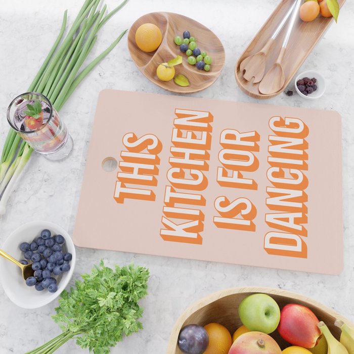 This Kitchen Is For Dancing (Peach Orange) Cutting Board Gallery Image 2