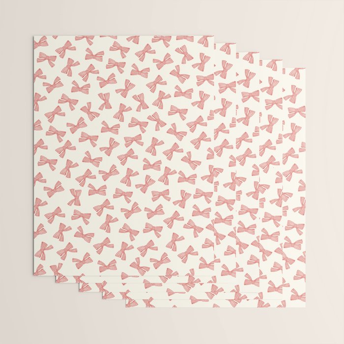Pink Stripe Bow Ribbon Wrapping Paper Gallery Image 3