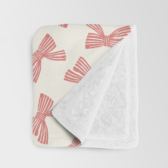 Pink Stripe Bow Ribbon Throw Blanket Gallery Image 3