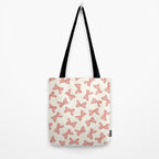 Pink Stripe Bow Ribbon Tote Bag Gallery Image 2