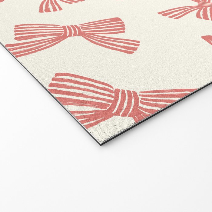 Pink Stripe Bow Ribbon Welcome Mat Gallery Image 2