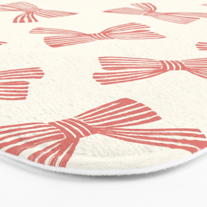 Pink Stripe Bow Ribbon Bath Mat Gallery Image 3