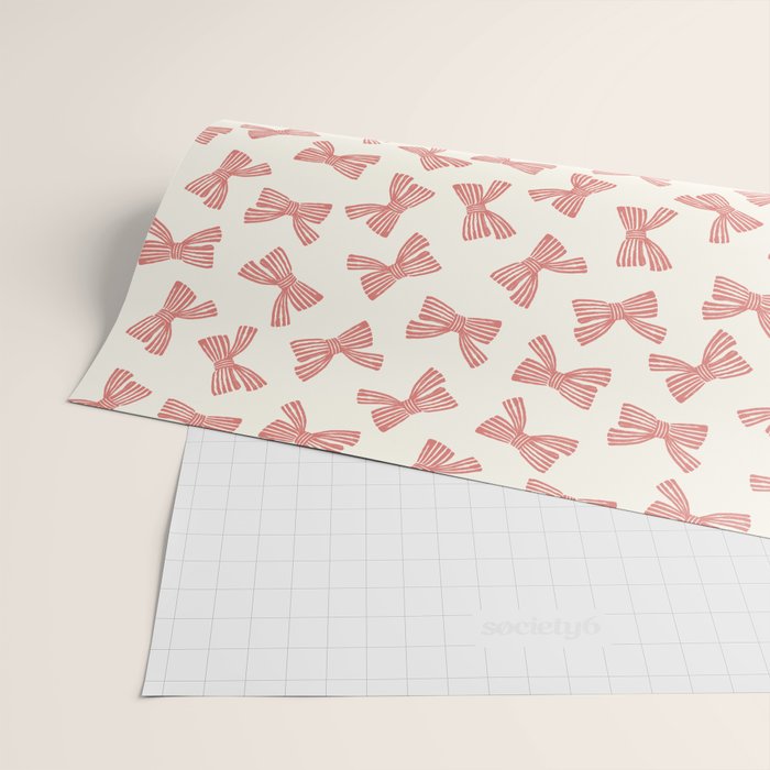 Pink Stripe Bow Ribbon Wrapping Paper Gallery Image 2