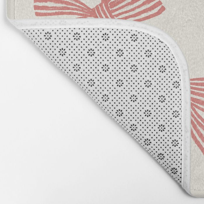 Pink Stripe Bow Ribbon Bath Mat Gallery Image 2