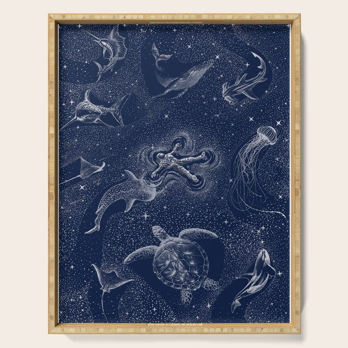 Cosmic Ocean with astronaut Serving Tray Gallery Image 1
