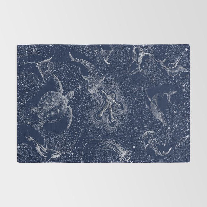 Cosmic Ocean with astronaut Rug Gallery Image 2