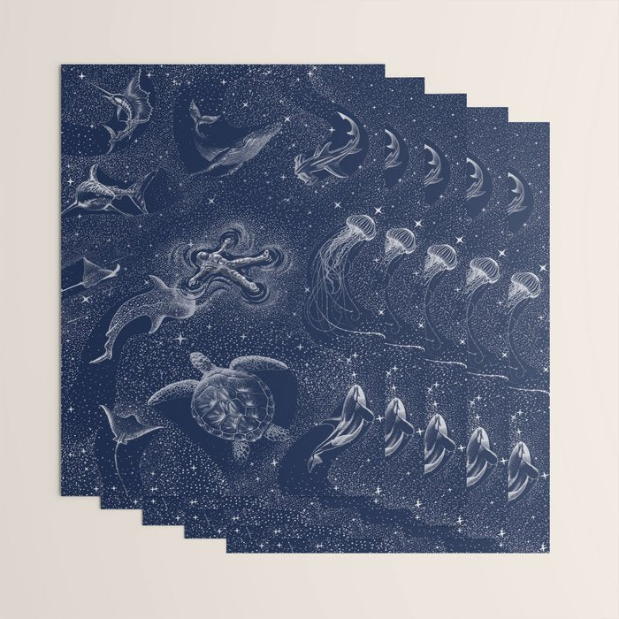 Cosmic Ocean with astronaut Wrapping Paper Gallery Image 3