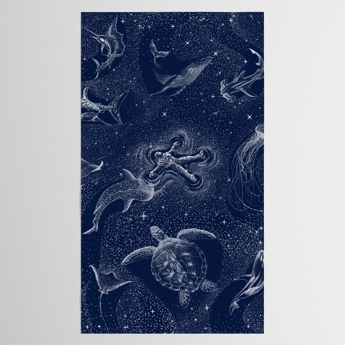 Cosmic Ocean with astronaut Tablecloth Gallery Image 2
