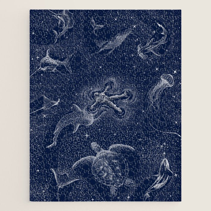 Cosmic Ocean with astronaut Jigsaw Puzzle Gallery Image 1