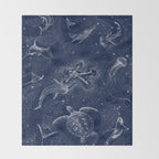 Cosmic Ocean with astronaut Throw Blanket Gallery Image 2