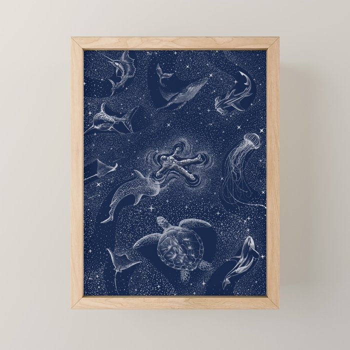 Cosmic Ocean with astronaut Mini Art Print Gallery Image 1