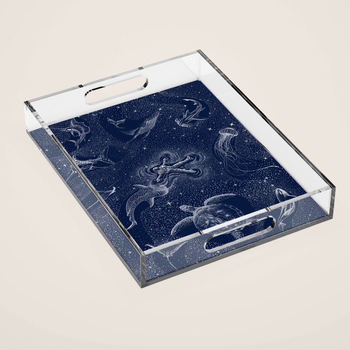 Cosmic Ocean with astronaut Acrylic Tray Gallery Image 1