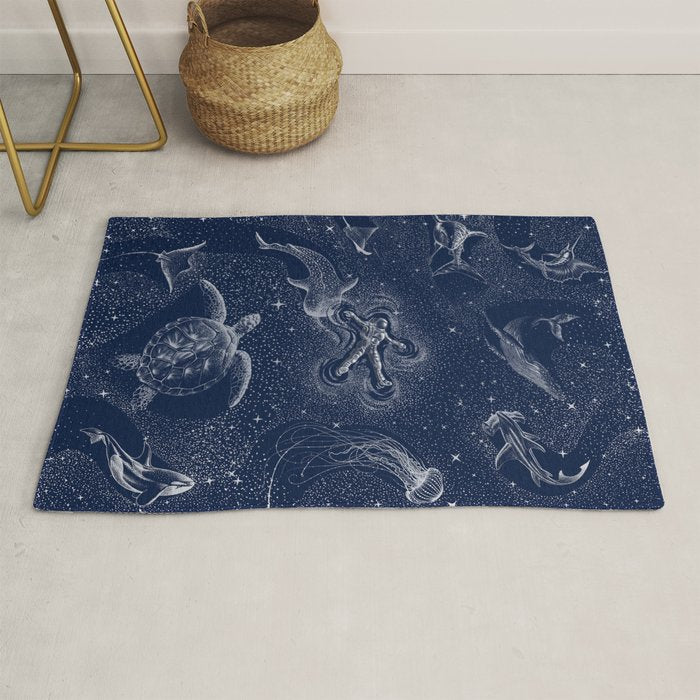 Cosmic Ocean with astronaut Rug Gallery Image 1
