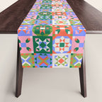 Bright Geometric Quilt Mosaic Pattern Table Runner Gallery Image 1