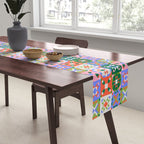 Bright Geometric Quilt Mosaic Pattern Table Runner Gallery Image 2