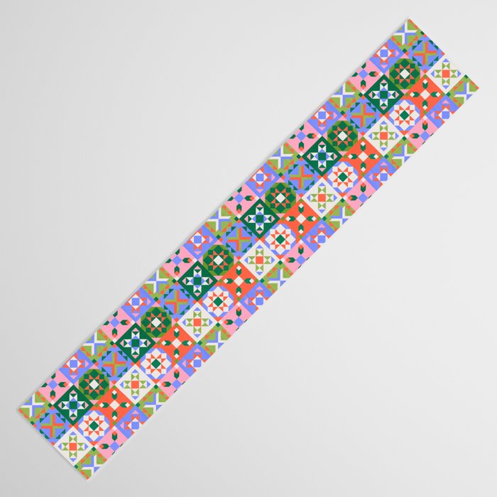 Bright Geometric Quilt Mosaic Pattern Table Runner Gallery Image 3