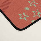 Whimsical Tiny Toys & Pine Branches in Red Desk Mat Gallery Image 4