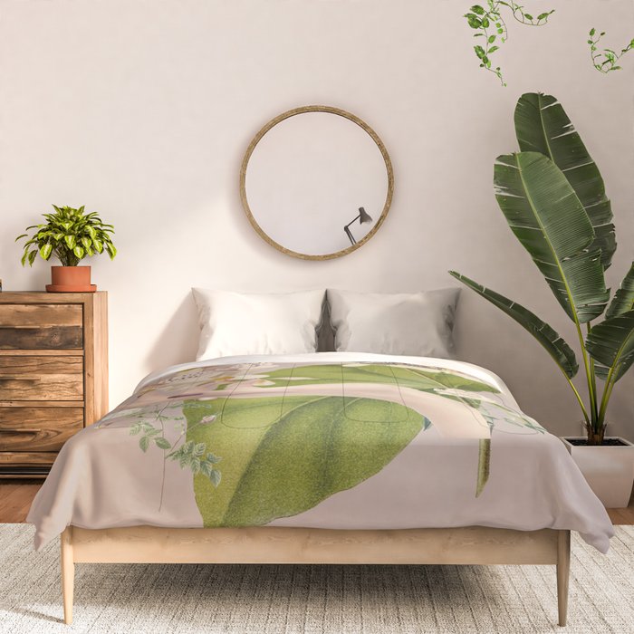 Minimal Collage/ Hand, Plants and Butterflies 8 Comforter Gallery Image 3
