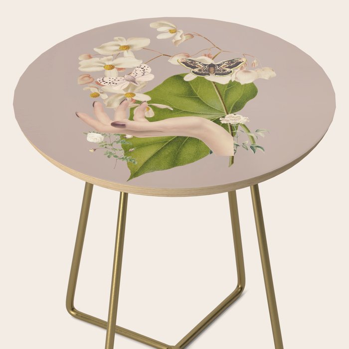 Minimal Collage/ Hand, Plants and Butterflies 8 Side Table Gallery Image 2